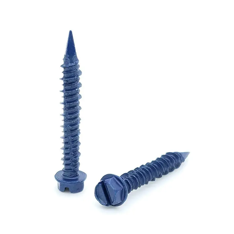 Betonschraube mit Sechskant-Scheibenkopf und Schlitz